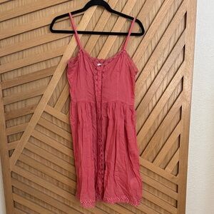 Free People Pink Lace Trim Dress